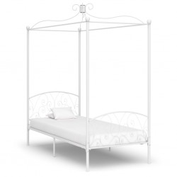 Sonata Рамка за легло с балдахин, бяла, метал, 100x200 cм - Легла