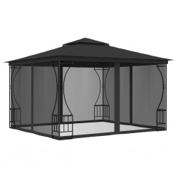 Sonata Градинска шатра със завеси, 300x300x265 см, антрацит - Шатри и Градински бараки