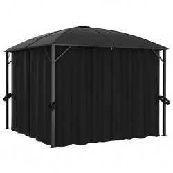 Sonata Градинска шатра със завеси, 300x300x265 см, антрацит - Външни Структури