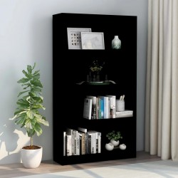 Sonata 4-етажна библиотека, черна, 80x24x142 см, ПДЧ - Етажерки