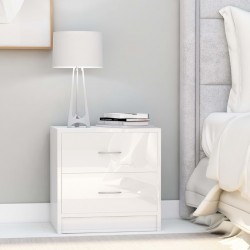 Sonata Нощни шкафчета, бял гланц, 2 бр, 40x30x40 см, ПДЧ - Нощни шкафчета