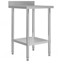 Sonata Кухненска работна маса с панел 60x60x93 см неръждаема стомана - Кухненски шкафове
