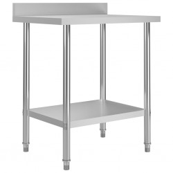 Sonata Кухненска работна маса с панел 80x60x93 см неръждаема стомана - Кухненски шкафове