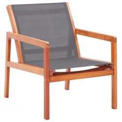 Sonata Градински релакс стол сив евкалиптово дърво масив и textilene - Градински столове