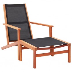 Sonata Градински стол с подложка за крака, евкалипт масив и textilene - Градински столове