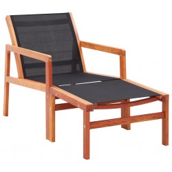 Sonata Градински стол с подложка за крака, евкалипт масив и textilene - Градински столове