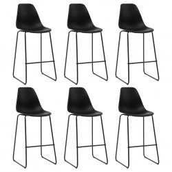 Sonata Бар столове, 6 бр, черни, пластмаса - Столове