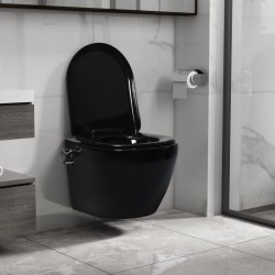 Sonata Окачена тоалетна чиния без ръб с функция биде, керамична, черна - Продукти за баня и WC