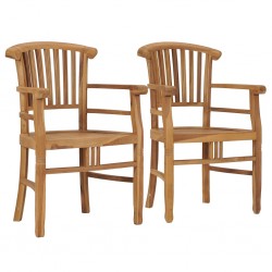 Sonata Градински столове, 2 бр, тиково дърво масив - Градински столове