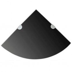 Sonata Ъглови рафтове, 2 бр, черно стъкло с държачи хром, 35x35 см - Етажерки