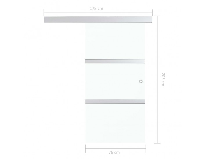 Sonata Плъзгаща врата с меки стопери ESG стъкло и алуминий 76x205 см