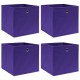 Sonata Кутии за съхранение, 4 бр, лилави, 32x32x32 см, текстил