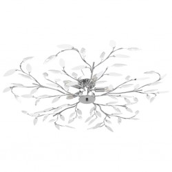 Sonata Лампа за таван с акрилни кристални листа за 5 крушки E14 бяла - Осветителни тела