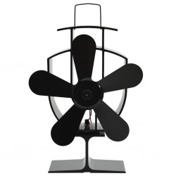 Sonata Вентилатор за печка за топъл въздух, 5 перки, черен - Климатични електроуреди