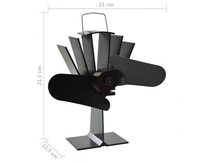 Sonata Вентилатор за печка за топъл въздух, 2 перки, черен
