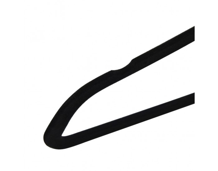 Sonata 20 бр Комплект закачалки за дрехи антиплъзгащи черно кадифе