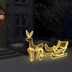 Sonata Коледна украса, светещ елен с шейна, мрежа, 216 LED - Сезонни и Празнични Декорации