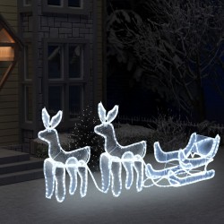 Sonata Коледна украса, 2 светещи елена с шейна, мрежа, 320 LED - Сезонни и Празнични Декорации