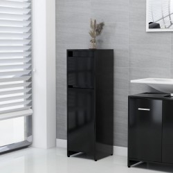 Sonata Шкаф за баня, черен, 30x30x95 см, ПДЧ - Шкафове за Баня