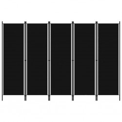 Sonata Параван за стая, 5 панела, черен, 250x180 см - Аксесоари за Всекидневна