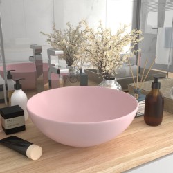 Sonata Керамична мивка за баня, матово розова, кръгла - Мивки и Смесители