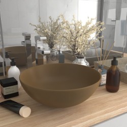Sonata Керамична мивка за баня, матово кремава, кръгла - Мивки и Смесители