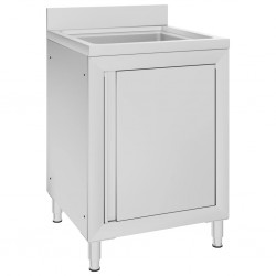 Sonata Търговски кухненски шкаф за мивка 60x60x96 см инокс - Мебели от метал