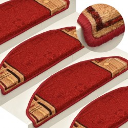Sonata Самозалепващи стелки за стъпала, 15 бр, червени, 65x21x4 см - Килими, Мокети и Подложки