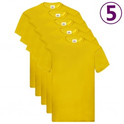 Fruit of the Loom Оригинални тениски, 5 бр, жълти, 3XL, памук - Работно Облекло