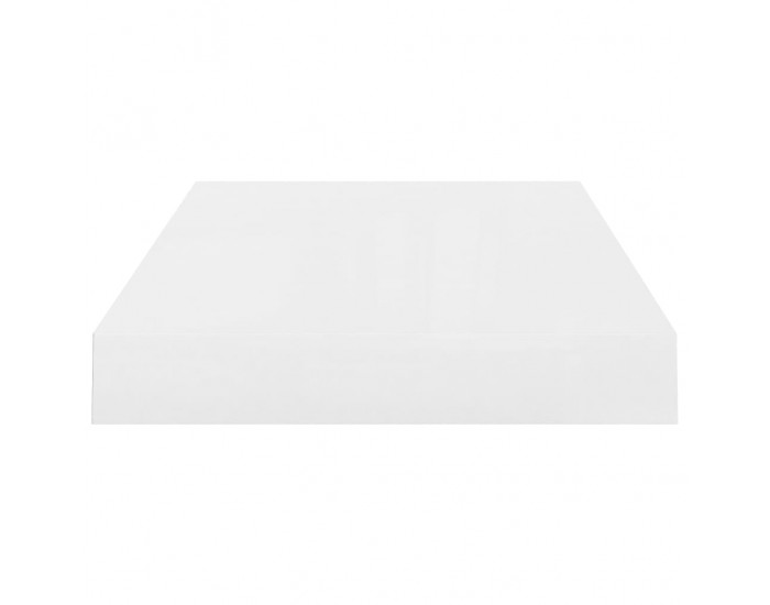 Sonata Окачен стенен рафт, бял гланц, 40x23x3,8 см, МДФ