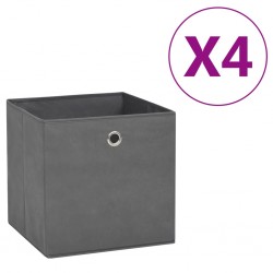 Sonata Кутии за съхранение, 4 бр, нетъкан текстил, 28x28x28 см, сиви - Продукти за съхранение