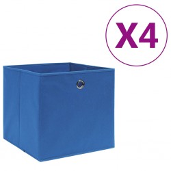 Sonata Кутии за съхранение, 4 бр, нетъкан текстил, 28x28x28 см, сини - Продукти за съхранение