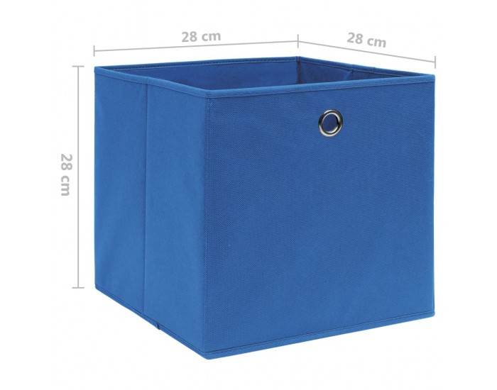 Sonata Кутии за съхранение, 4 бр, нетъкан текстил, 28x28x28 см, сини