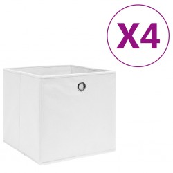 Sonata Кутии за съхранение, 4 бр, нетъкан текстил, 28x28x28 см, бели - Продукти за съхранение