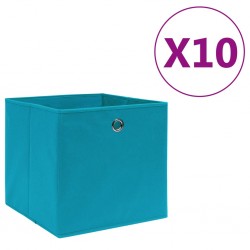 Sonata Кутии за съхранение 10 бр текстил 28x28x28 см бебешко сини - Продукти за съхранение