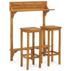 Sonata Градински комплект мебели от 3 части, акациево дърво масив - Градински комплекти