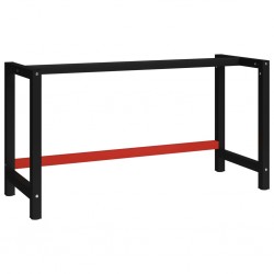 Sonata Рамка за работна маса, метал, 150x57x79 см, черно и червено - Аксесоари за градина