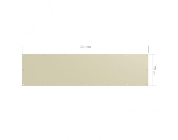 Sonata Балконски параван, кремав, 75x300 см, плат оксфорд