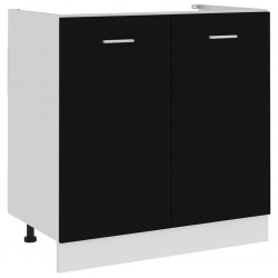 Sonata Долен шкаф за мивка, черен, 80x46x81,5 см, ПДЧ - Кухненски шкафове