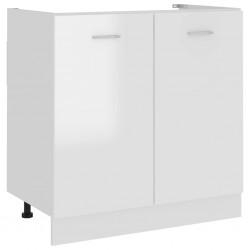 Sonata Долен шкаф за мивка, бял гланц, 80x46x81,5 см, ПДЧ - Кухненски шкафове