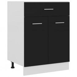 Sonata Долен шкаф с чекмедже, черен, 60x46x81,5 см, ПДЧ - Кухненски шкафове