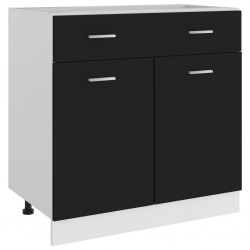 Sonata Долен шкаф с чекмедже, черен, 80x46x81,5 см, ПДЧ - Кухненски шкафове