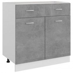 Sonata Долен шкаф с чекмеджета, бетонно сив, 80x46x81,5 см, ПДЧ - Кухненски шкафове