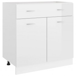 Sonata Долен шкаф с чекмедже, бял гланц, 80x46x81,5 см, ПДЧ - Кухненски шкафове