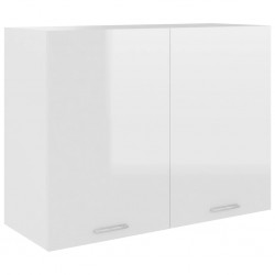 Sonata Висящ шкаф, бял гланц, 80x31x60 см, ПДЧ - Кухненски шкафове