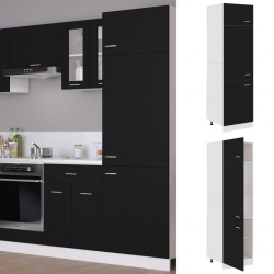 Sonata Шкаф за хладилник, черен, 60x57x207 см, ПДЧ - Кухненски шкафове