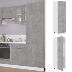 Sonata Шкаф за хладилник, бетонно сив, 60x57x207 см, ПДЧ - Кухненски шкафове