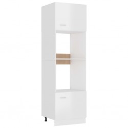 Sonata Шкаф за микровълнова, бял гланц, 60x57x207 см, ПДЧ - Кухненски шкафове