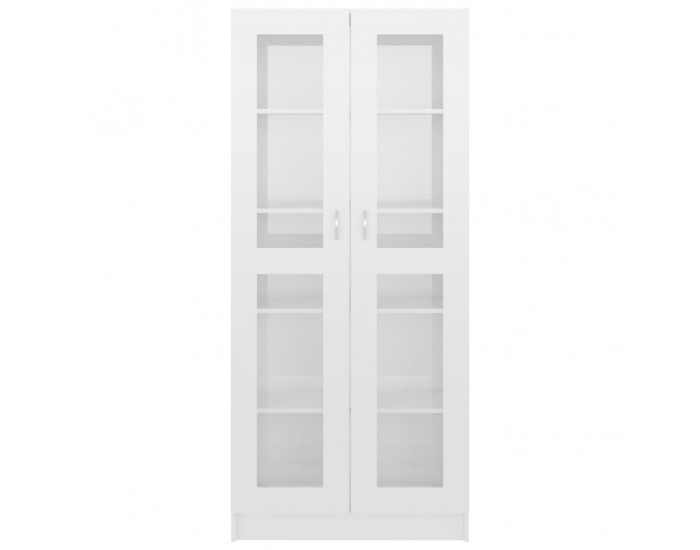 Sonata Шкаф витрина, бял гланц, 82,5x30,5x185,5 см, ПДЧ