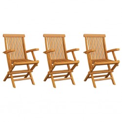 Sonata Градински столове, 3 бр, тиково дърво масив - Градински столове